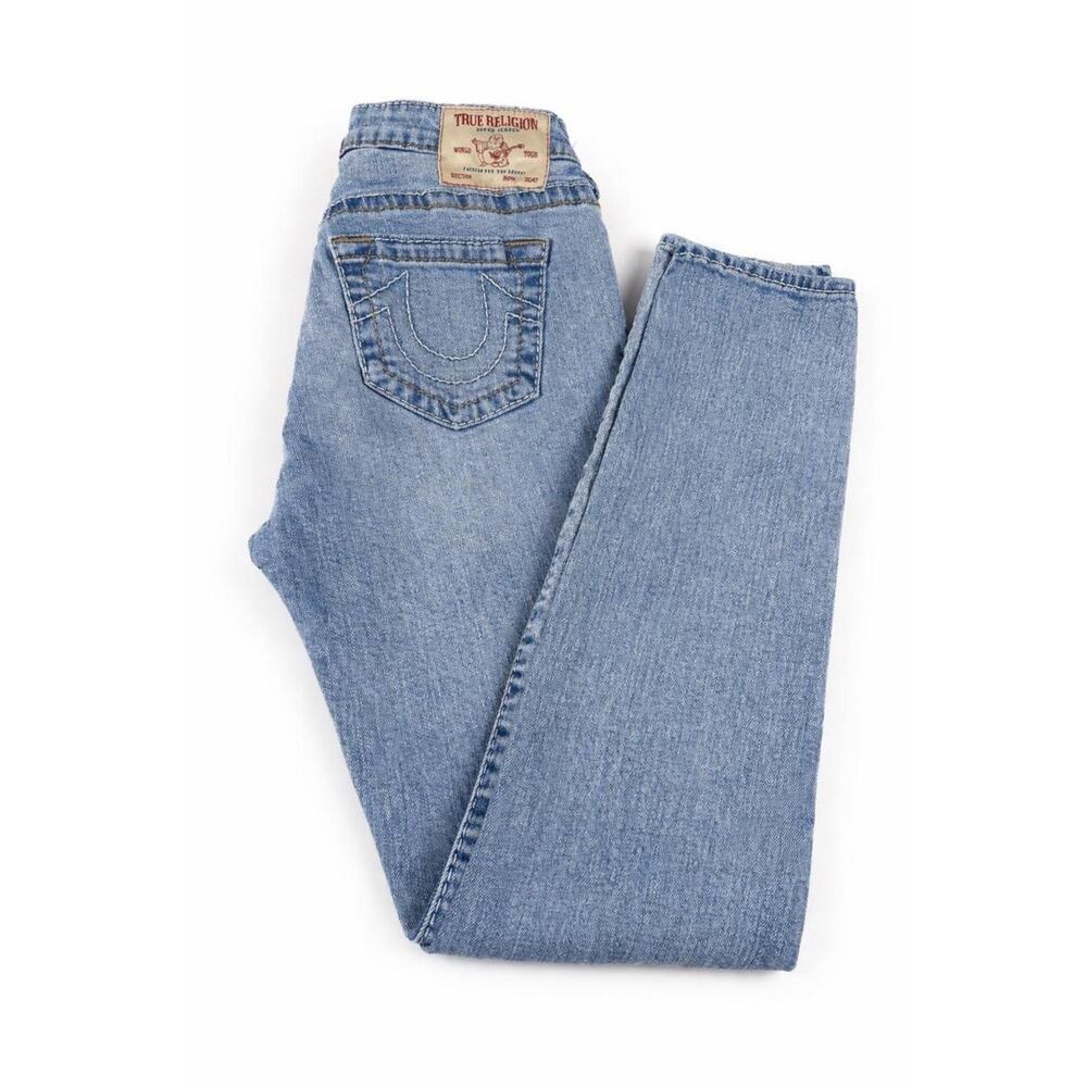 Y2K True Religion Jeans Light Wash Minimal Horseshoe Streetwear 2000s